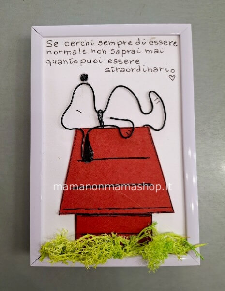 Cornice filo di alluminio tema Snoopy